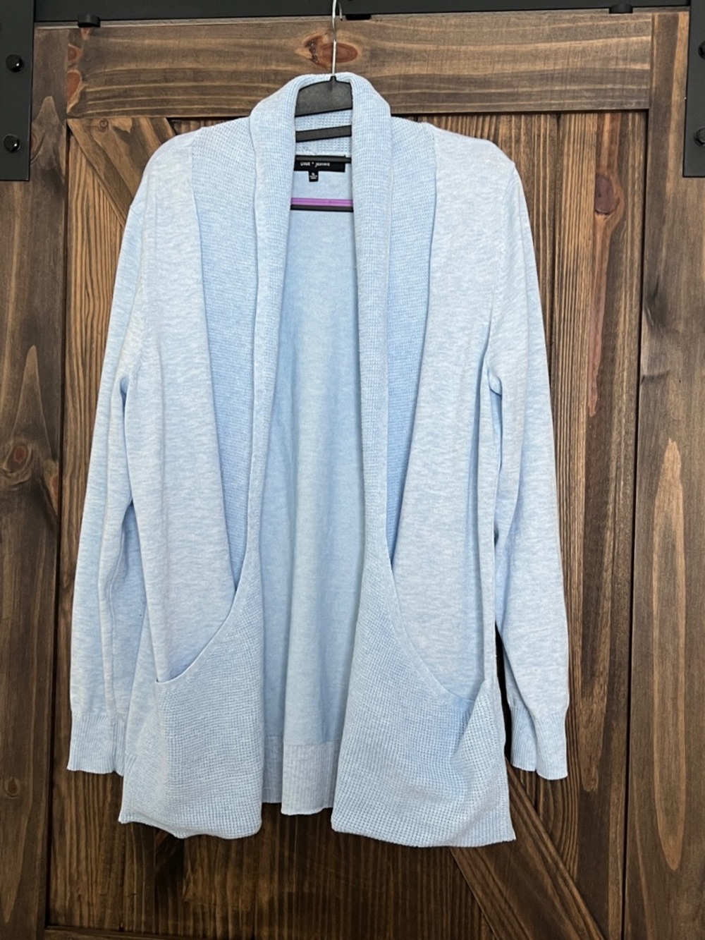 Cozy Open-Front Light Blue Women's Cardigan Sweater